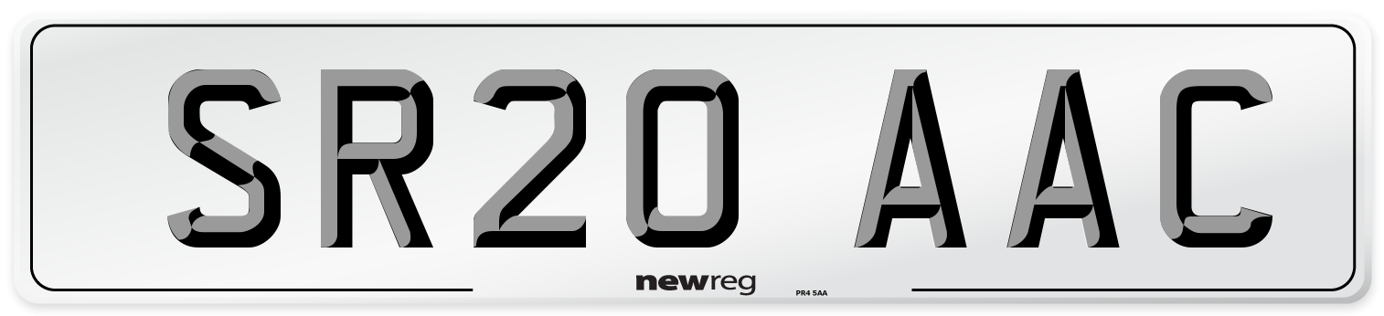 SR20 AAC Number Plate from New Reg